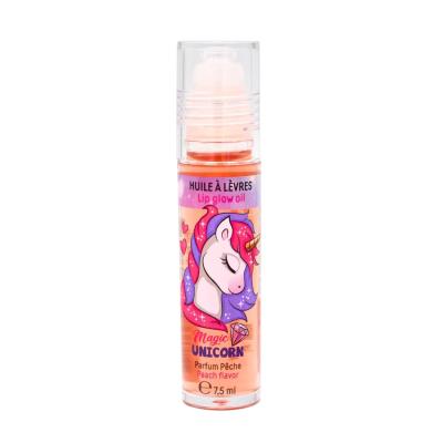 Unicorn Peach Flavour Lip Gloss Roller – Moisturizing & Hydrating Formula | Natural, Vegan & Dermatologically Tested | Perfect for Kids & Adults, 7.5ml