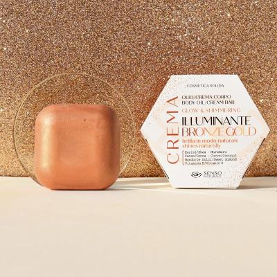 Senso Naturale Bronze Gold Shimmer Solid Body Oil with Vitamin E | Vegan with 100% Natural Ingredients