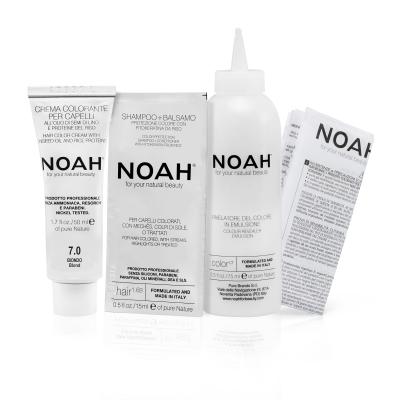 Noah Natural 7.0 Blonde Permanent Hair Colour Dye with Rice Proteins and Linseed Oil, 140ml