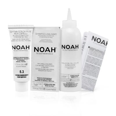 Noah Natural 5.3 Golden Light Brown Permanent Hair Colour Dye with Rice Proteins and Linseed Oil, 140ml