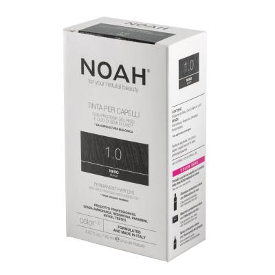 Noah Natural 1.0 Black Permanent Hair Colour Dye with Rice Proteins and Linseed Oil, 140ml