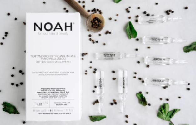 NOAH Natural 1.15 Fortifying Hair Treatment Vials Serum for Weak Hair with Black Pepper & Peppermint, 8 Vials x 5ml
