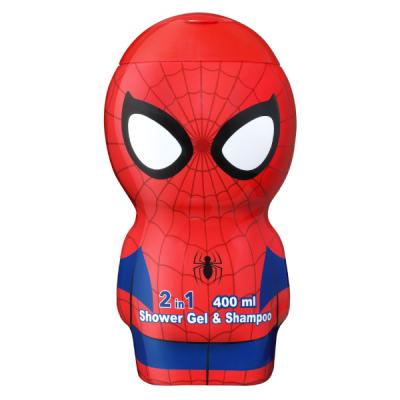 Marvel Spiderman 2-in-1 Shower Gel & Shampoo – Vegan, 90% Natural Ingredients, Hydrating & Gentle Hair & Body Wash, 3D Bottle, Dermatologically Tested, For Kids & Adults (Ages 3+), 400ml