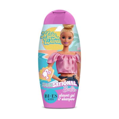 Barbie SunSational 2-in-1 Shower Gel & Shampoo – Hydrating & Gentle Body Wash & Hair Cleanser with Chamomile & Glycerine, Refreshing Scent, Suitable for Kids & Adults (3+), Paraben Free, 250ml