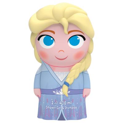 Disney Frozen 2-in-1 Shower Gel & Shampoo – Vegan, 90% Natural Ingredients, Hydrating & Gentle Hair & Body Wash, 3D Bottle, Dermatologically Tested, For Kids & Adults (Ages 3+), 400ml
