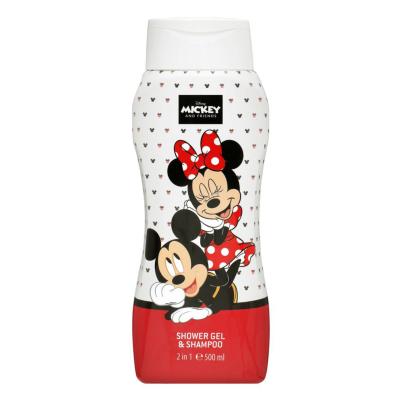 Disney Minnie & Mickey Mouse 2-in-1 Kids Shampoo & Body Wash 500ml – Gentle Head-to-Toe Wash for Children Aged 3+, Vegan & Paraben-Free