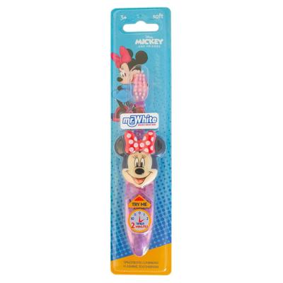 Disney Minnie Mouse Flashing Toothbrush for Kids with 2 Minute Flashing Light, Soft Rounded Bristles, and Comfortable Handle Grip for Children Ages 3+