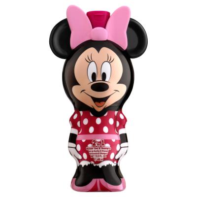 Disney Minnie Mouse 2-in-1 Shower Gel & Shampoo – Vegan, 90% Natural Ingredients, Hydrating & Gentle Hair & Body Wash, 3D Bottle, Dermatologically Tested, For Kids & Adults (Ages 3+), 400ml