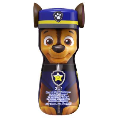 Paw Patrol Chase 2-in-1 Shower Gel & Shampoo – Vegan, 90% Natural Ingredients, Hydrating & Gentle Hair & Body Wash, 3D Bottle, Dermatologically Tested, For Kids & Adults (Ages 3+), 400ml