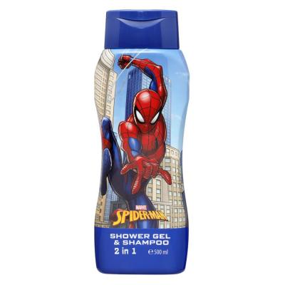 Marvel Spiderman 2-in-1 Kids Shampoo & Body Wash 500ml – Gentle Head-to-Toe Wash for Children Aged 3+, Vegan & Paraben-Free